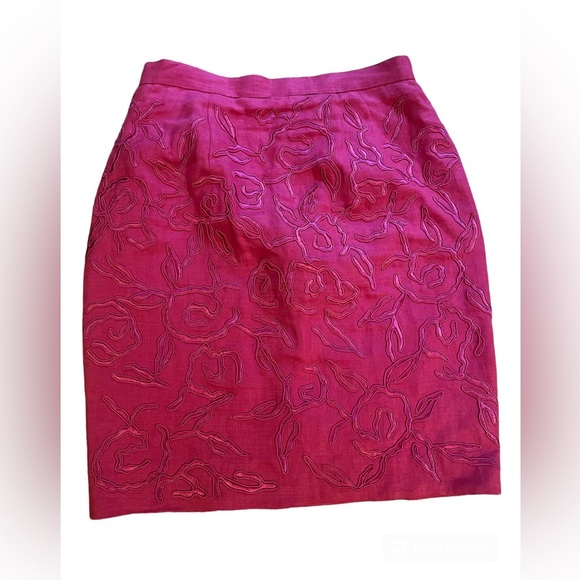 Vintage Carmen Marc Valvo 2 piece Pink Skirt Top - Picture 2 of 3